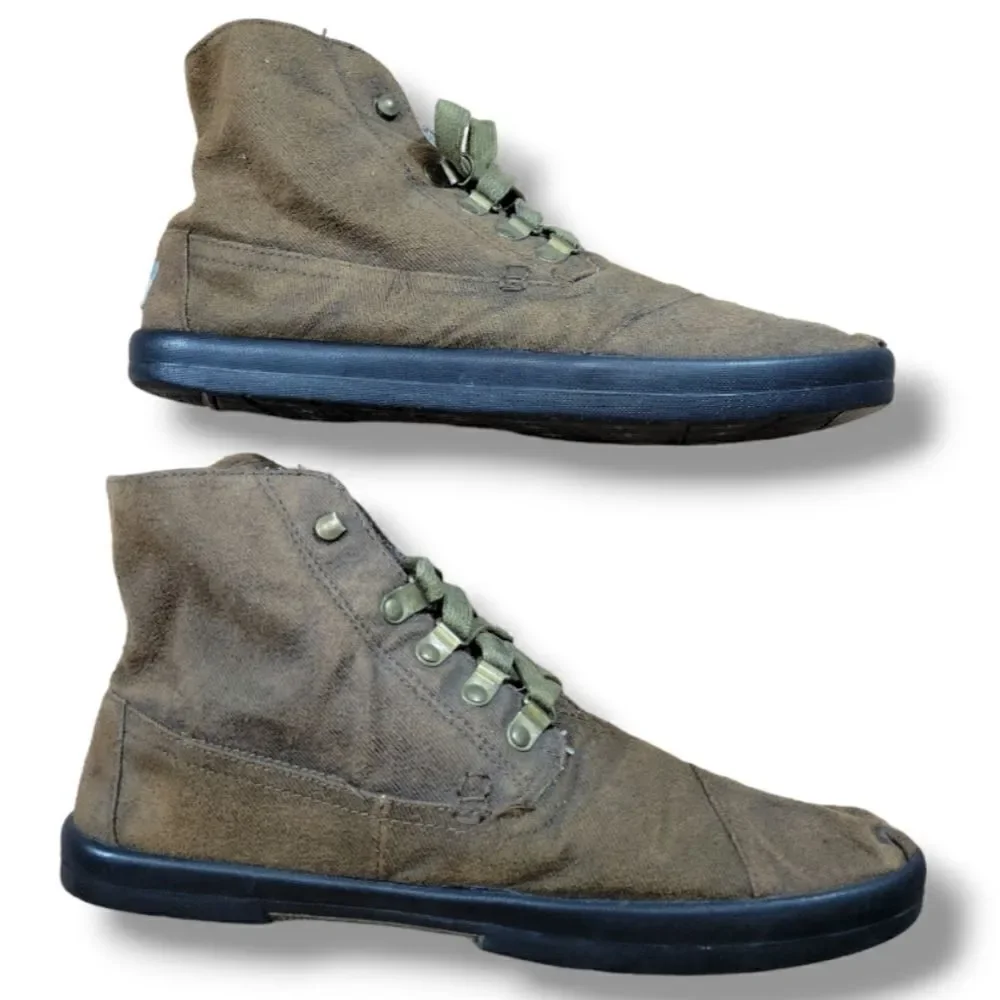 Toms Shoes Size 11 W Women's Toms Highlands Botas Boots High Top Canvas Brown
